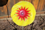 Fused Glass Flower with Stick